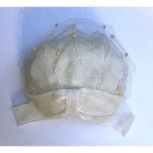 Gorgeous Vintage Ladies United Hatters Union Made Netting Leaves Bow 1940’s